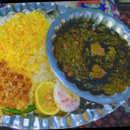 چلو خورشت قورمه سبزی